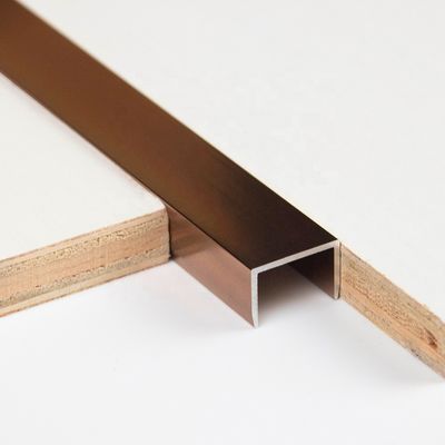 10MM فرشاة الذهب الألومنيوم بلاط تقليم الديكور مصقول