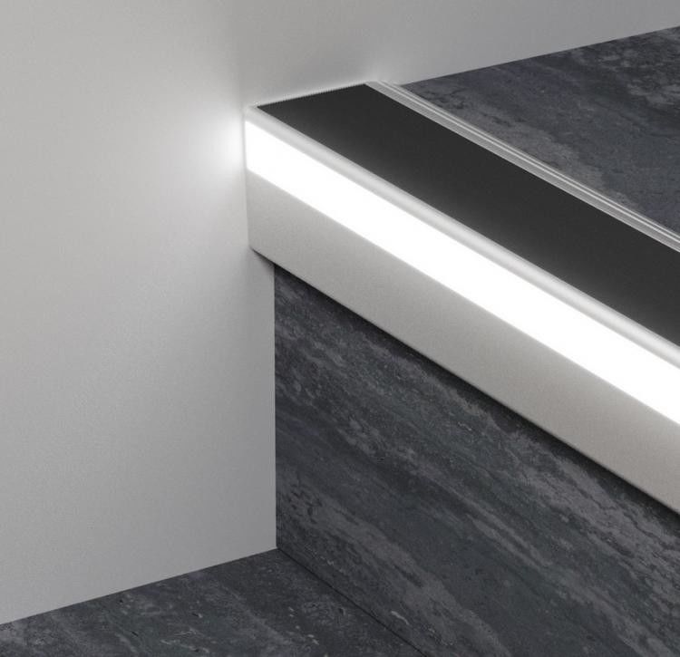 لمحات LED الألومنيوم المضادة للانزلاق درج
