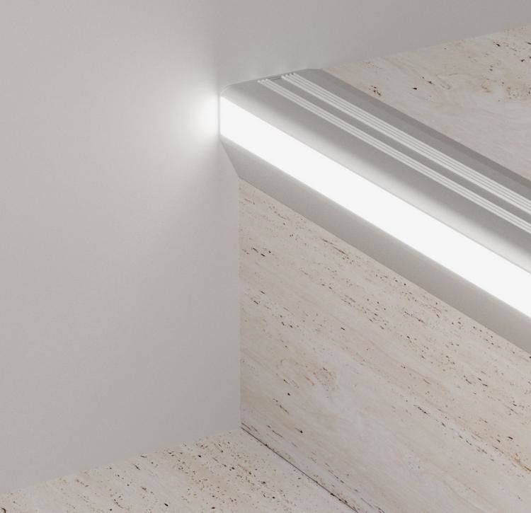 لمحات LED الألومنيوم المضادة للانزلاق درج